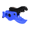 Single cylinder slewing hydraulic shear