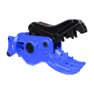 Single cylinder slewing hydraulic shear