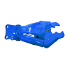 Double cylinder slewing hydraulic shear