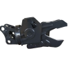 Single cylinder slewing hydraulic shear